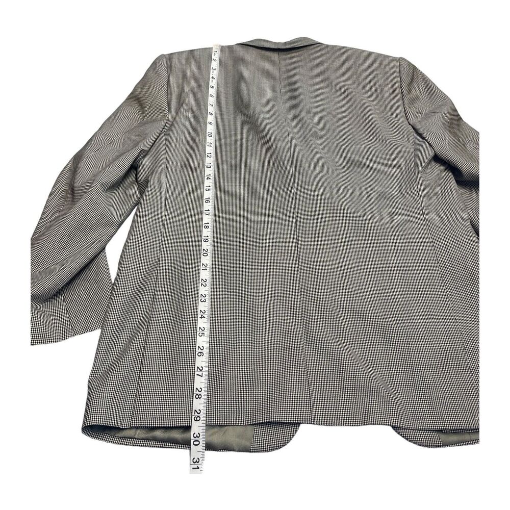 Hickey Freeman Addison Sport Coat Men's 42 X 35 Black White Houndstooth Classic - Picture 8 of 9